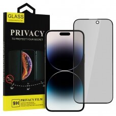 Samsung A14 5G black pilnas 5D PRIVACY stiklas