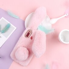 Samsung A20e šviesiai rožinė nugarėlė Fluffy Rabbit