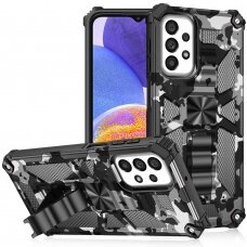 Samsung A23/A23 5G juoda camouflage ARMOR METAL nugarėlė