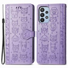 Samsung A23/A23 5G Tracy MEZZO violetinis Cat and Dog dėklas