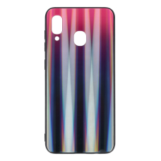 Samsung A30/A20 rožinė+juoda AURORA GLASS nugarėlė