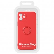 Samsung A32 5G raudona VENNUS SILICONE RING nugarėlė