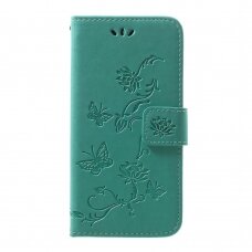 Samsung A40 green Tracy K.FLEXI dėklas Butterfly and Flower