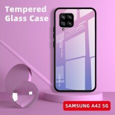 Samsung A42 5G rausva+alyvinė tracy GLASS nugarėlė