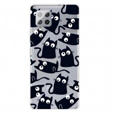 Samsung A42 5G Tracy clear nugarėlė Black Cats
