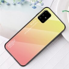 Samsung A51 geltona+rožinė Tracy GLASS nugarėlė