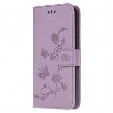 Samsung A51 violetinis Tracy K.FLEXI dėklas Butterfly and Flower