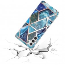 Samsung A54 5G Tracy nugarėlė Geometric Blue/Green marble