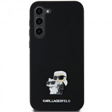 Samsung A55 5G black Liquid Silicone Karl&Choupette Metal Pin KARL LAGERFELD nugarėlė