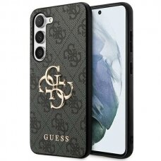 Samsung A55 5G black PU Leather 4G Metal Logo GUESS nugarėlė