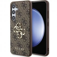 Samsung A55 5G brown PU Leather 4G Metal Logo GUESS nugarėlė