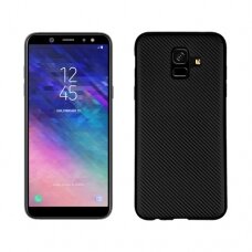 Samsung A7 2018 juoda CARBON FIBER nugarėlė