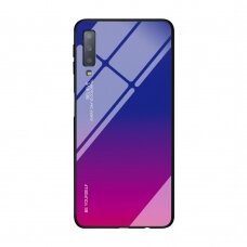 Samsung A7 2018 mėlyna+rožinė tracy GLASS nugarėlė