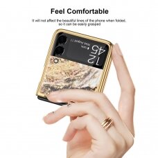 Samsung FLIP3 5G aukso spalvos GKK GLASS nugarėlė Marble 11