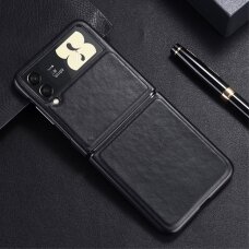 Samsung FLIP3 5G juoda Leather nugarėlė