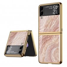 Samsung FLIP3 5G rausva GKK GLASS nugarėlė Marble 06