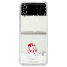 Samsung FLIP4 5G Tracy shock clear nugarėlė Christmas Snowman