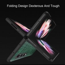 Samsung Fold3 5G tamsiai žalia CROCODILE nugarėlė