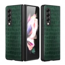 Samsung Fold3 5G tamsiai žalia CROCODILE nugarėlė