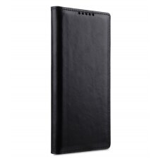 Samsung Note 10 PLUS juodas odinis WAXFALL KLASSIKER dėklas