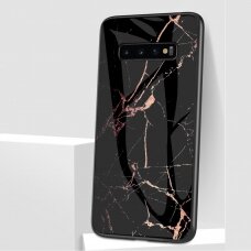 Samsung S10 5G marble glass nugarėlė Black&gold