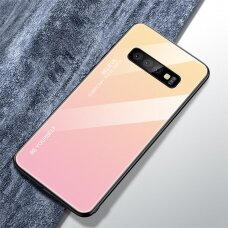 Samsung S10 PLUS rausva tracy GLASS nugarėlė