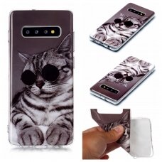 Samsung S10 PLUS Tracy nugarėlė Cat with glasses