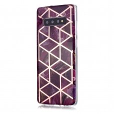 Samsung S10 PLUS Tracy nugarėlė Geometric Purple marble