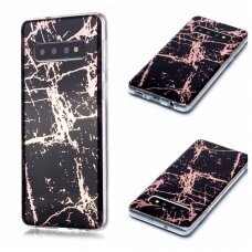 Samsung S10 Tracy nugarėlė Black&gold Marble