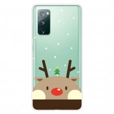 Samsung S20 FE skaidri nugarėlė Deer red nose