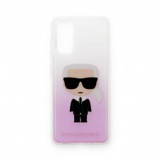 Samsung S20 skaidri-rožinė KARL LAGERFELD nugarėlė KLHCS62TRDFKPI