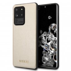 Samsung S20 ULTRA aukso spalvos GUESS nugarėlė GUHCS69IGLGO