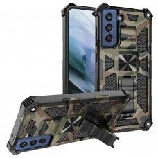 Samsung S21 FE green camouflage ARMOR METAL nugarėlė