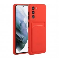 Samsung S21 PLUS Tracy raudona nugarėlė SOLID WITH CARD SLOT
