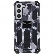 Samsung S22 PLUS juoda camouflage ARMOR METAL nugarėlė