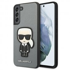 Samsung S22 PLUS sidabro spalvos KARL LAGERFELD nugarėlė KLHCS22MOKPG