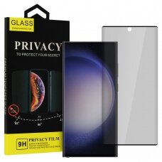 Samsung S22 ULTRA black pilnas 5D PRIVACY stiklas