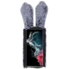 Samsung S22 ULTRA dark grey nugarėlė Fluffy rabbit