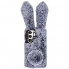 Samsung S22 ULTRA pilka nugarėlė Fluffy rabbit