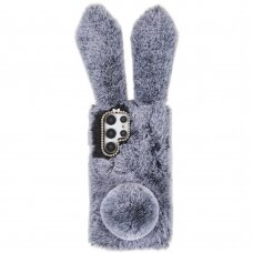 Samsung S22 ULTRA dark grey nugarėlė Fluffy rabbit