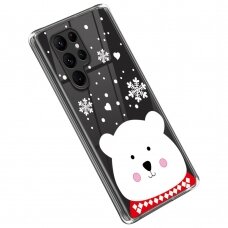 Samsung S22 ULTRA Tracy clear nugarėlė Christmas Chubby Bear