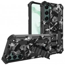 Samsung S23 juoda camouflage ARMOR METAL nugarėlė