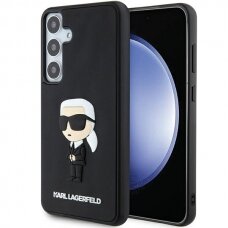 Samsung S24 3D black Rubber Ikonik KARL LAGERFELD nugarėlė