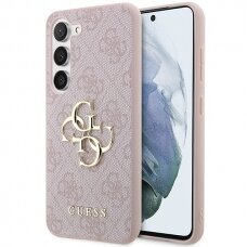 Samsung S24 pink Big Metal Logo GUESS nugarėlė