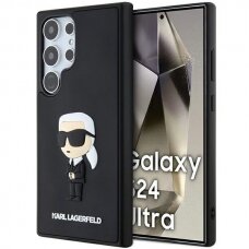 Samsung S24 ULTRA 3D black Rubber Ikonik KARL LAGERFELD nugarėlė