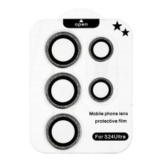 Samsung S24 ULTRA apsauginis glitter OTAO Silver Blink galinės kameros stiklas