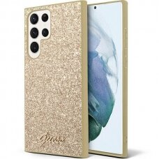 Samsung S24 ULTRA gold Glitter Script GUESS nugarėlė