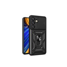 Samsung S25 black RING ARMOR WITH CAMSHIELD nugarėlė