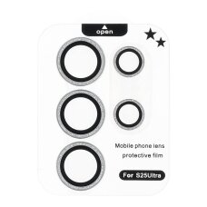 Samsung S25 ULTRA apsauginis glitter OTAO Silver Blink galinės kameros stiklas