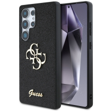 Samsung S25 ULTRA black Fixed Glitter Big 4G Metal Logo GUESS nugarėlė